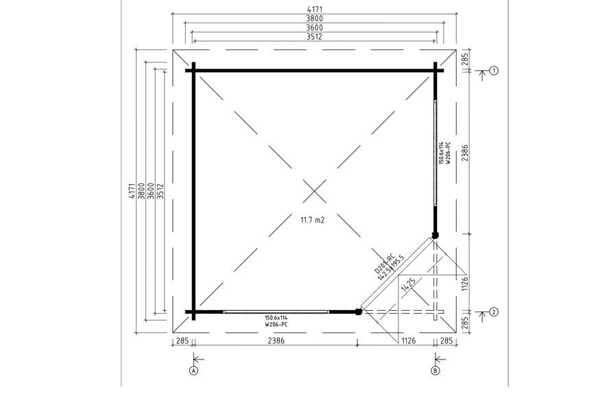 5-Eck Gartenhaus Modell Palermo