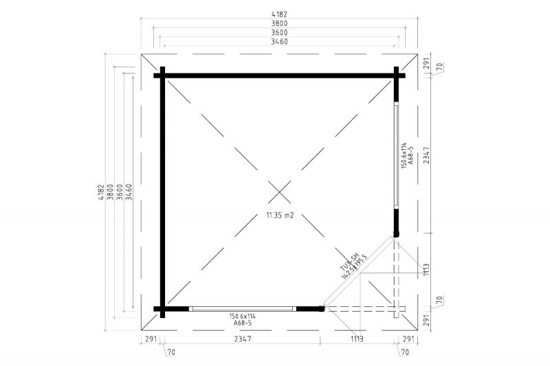 5-Eck Gartenhaus Modell Palermo