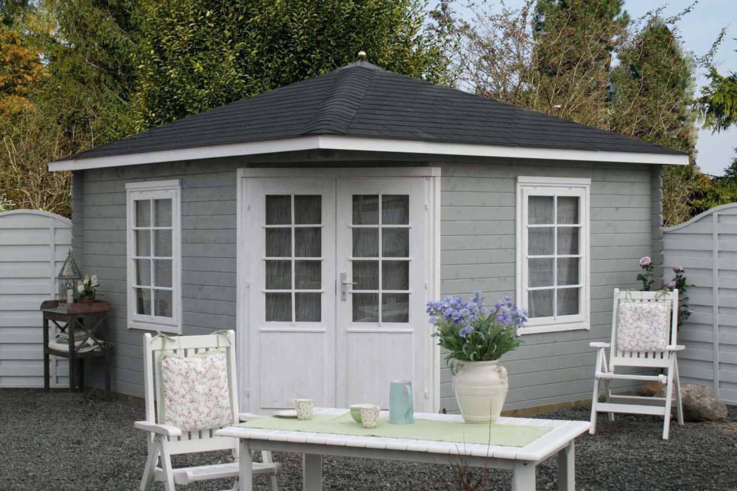 5-Eck Gartenhaus Modell Madrid