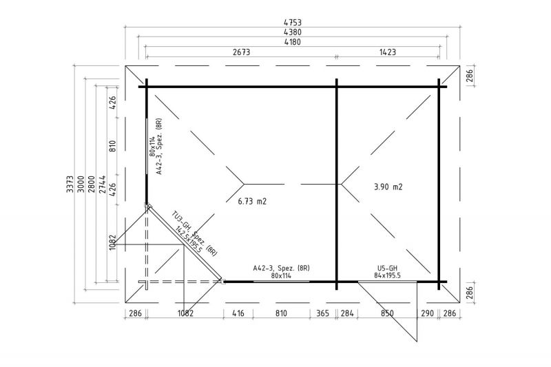 5-Eck Gartenhaus Modell Milano