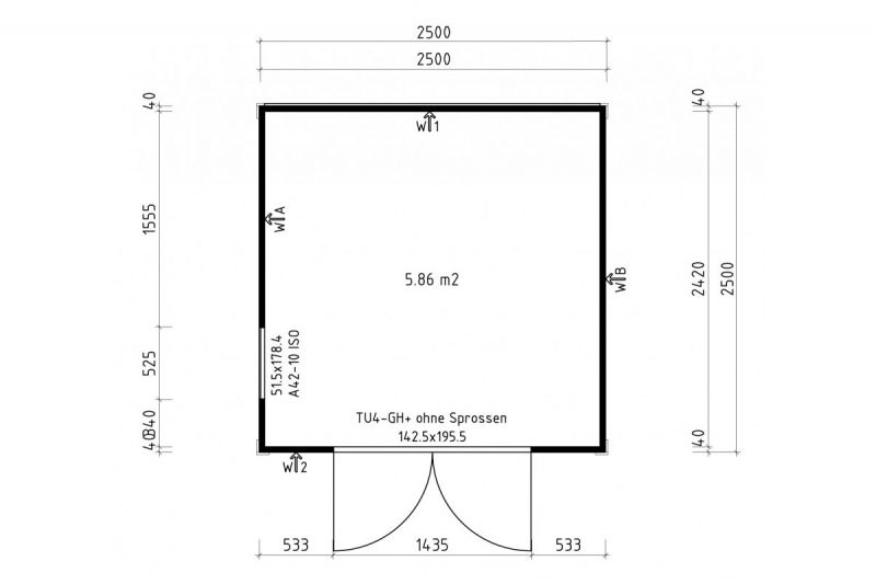 Gartenhaus Modell Cubus Atticus