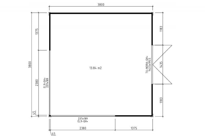 Gartenhaus Modell Cubus Candela