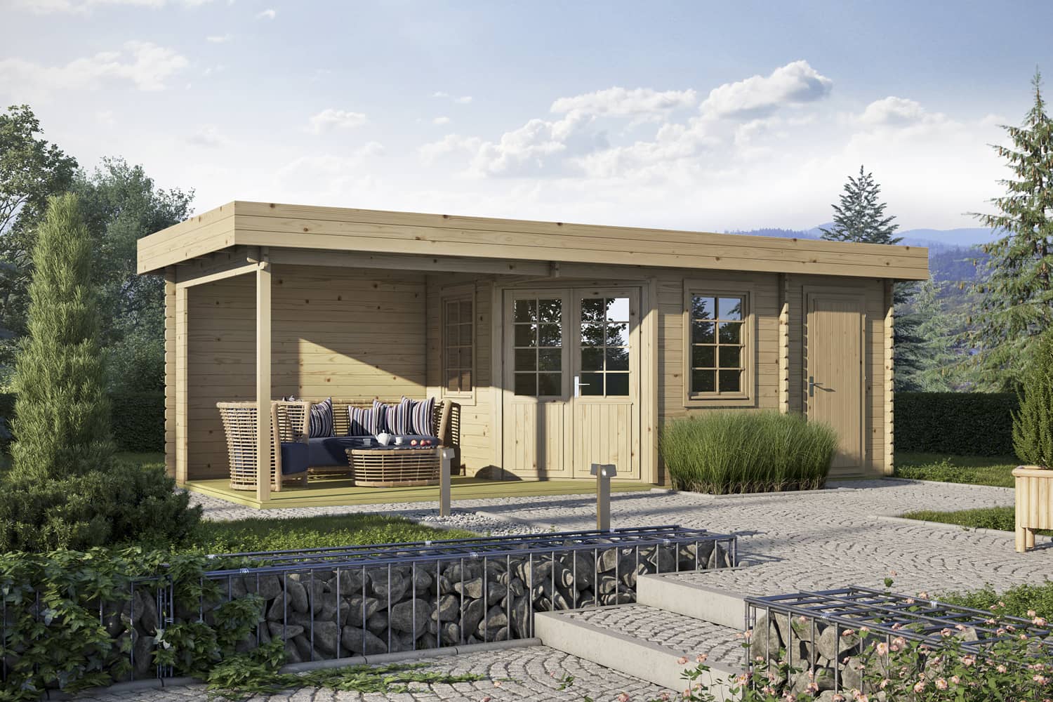 5-Eck Gartenhaus Modell Florenz Iso