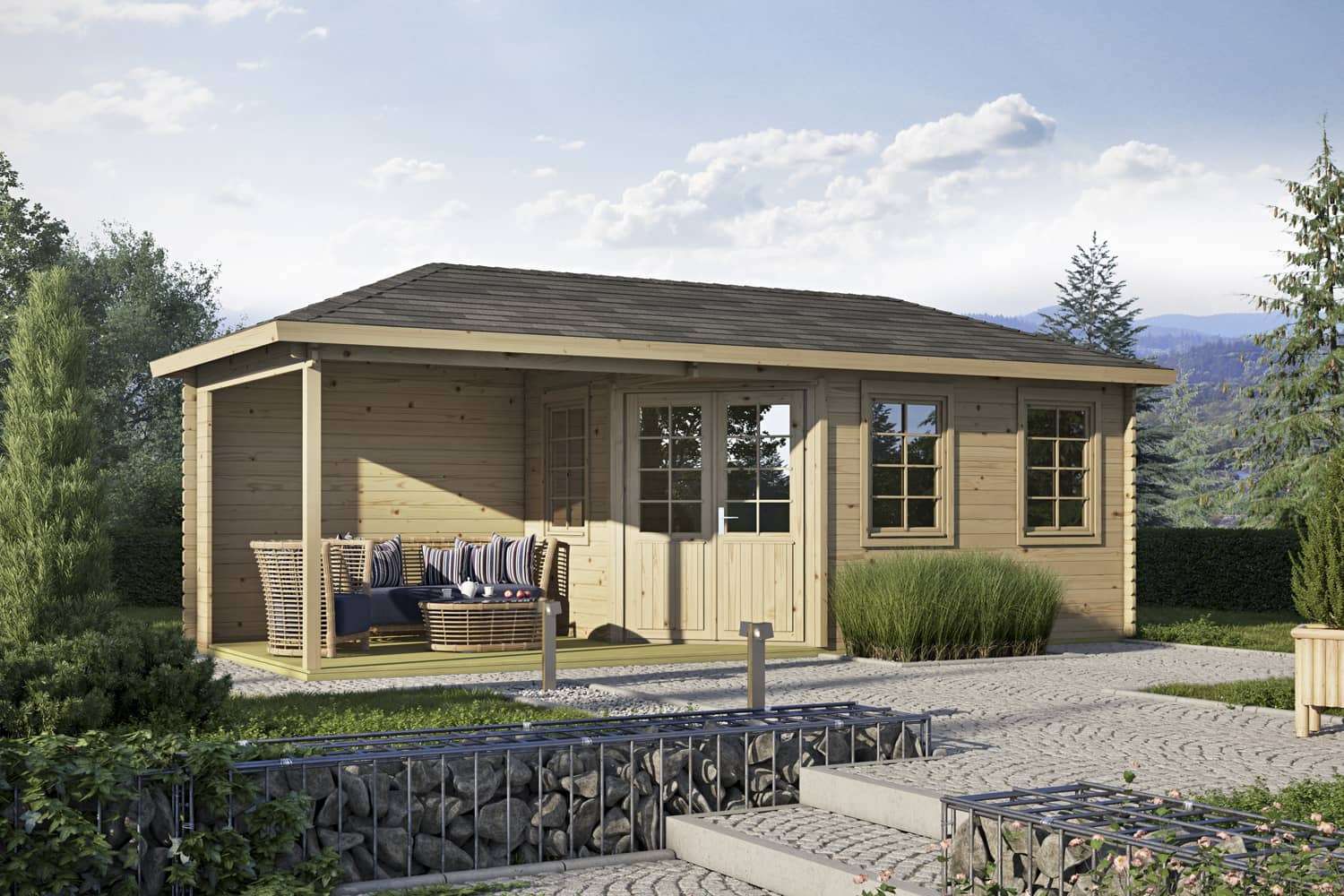 5-Eck Gartenhaus Modell Parma Iso