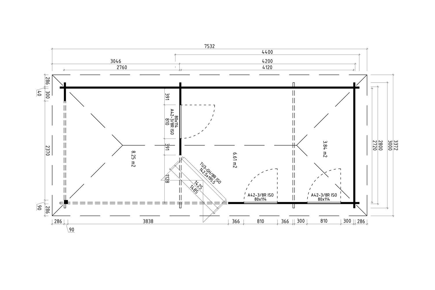 5-Eck Gartenhaus Modell Parma Iso