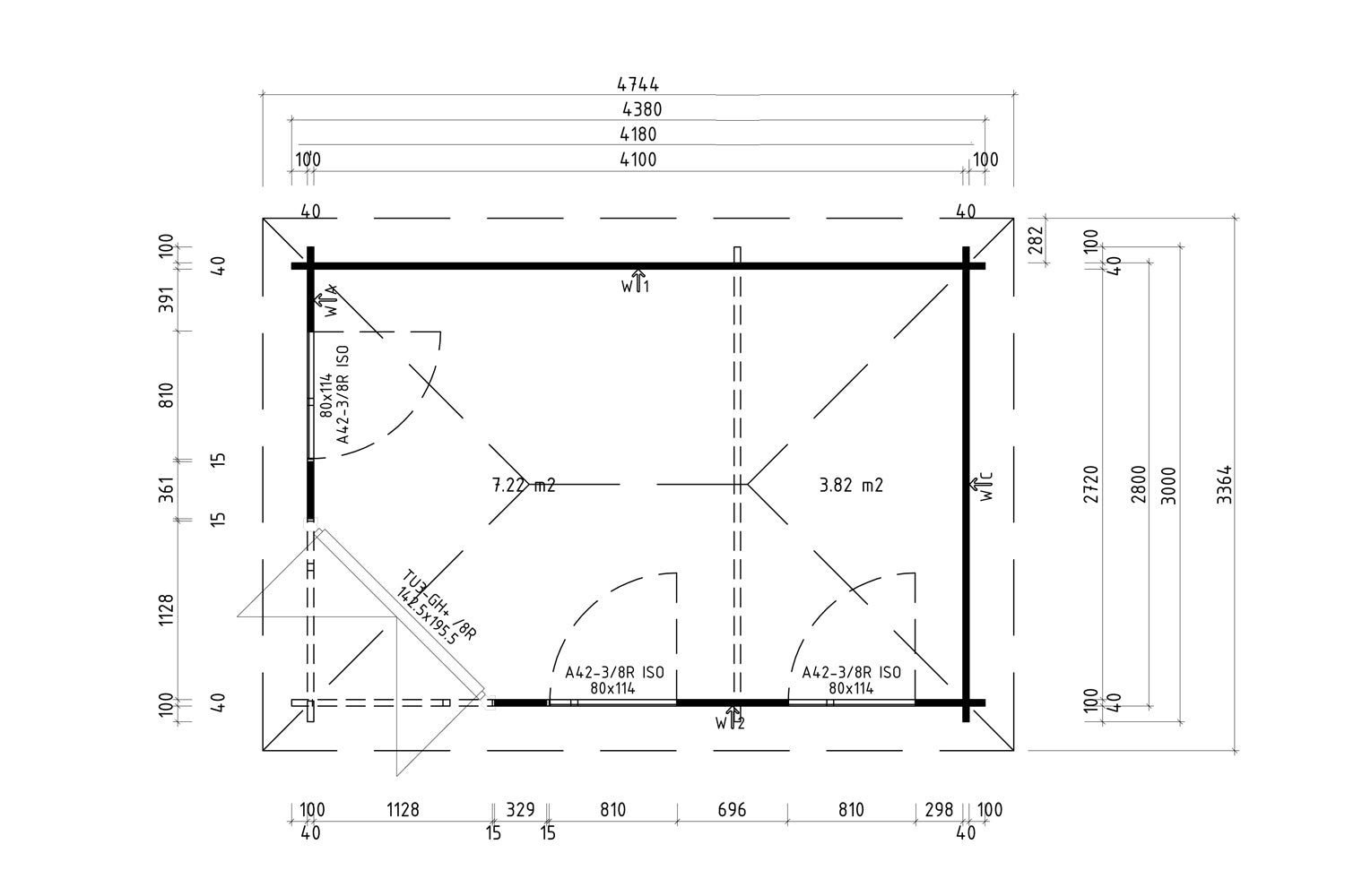 5-Eck Gartenhaus Modell Ravenna Iso