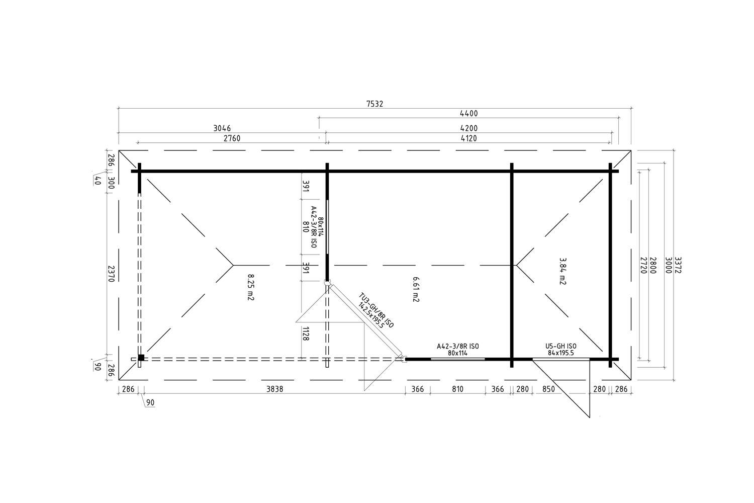 5-Eck Gartenhaus Modell Verona Iso