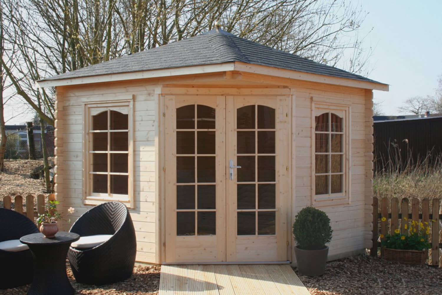 5-Eck Gartenhaus Modell Victoria Klassik