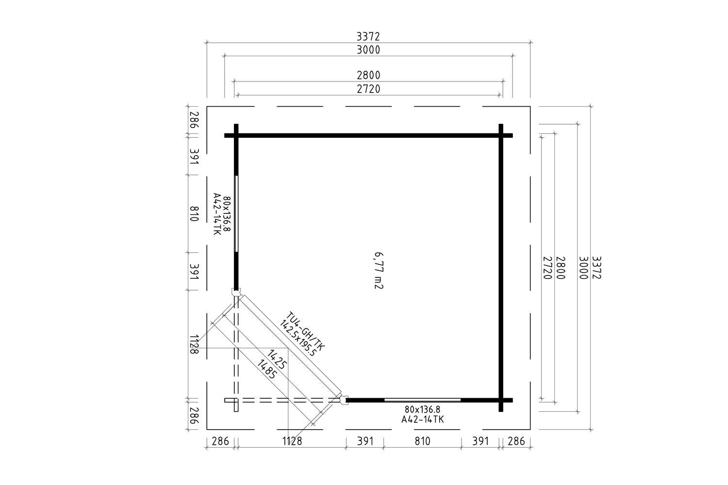 5-Eck Gartenhaus Modell Victoria Klassik