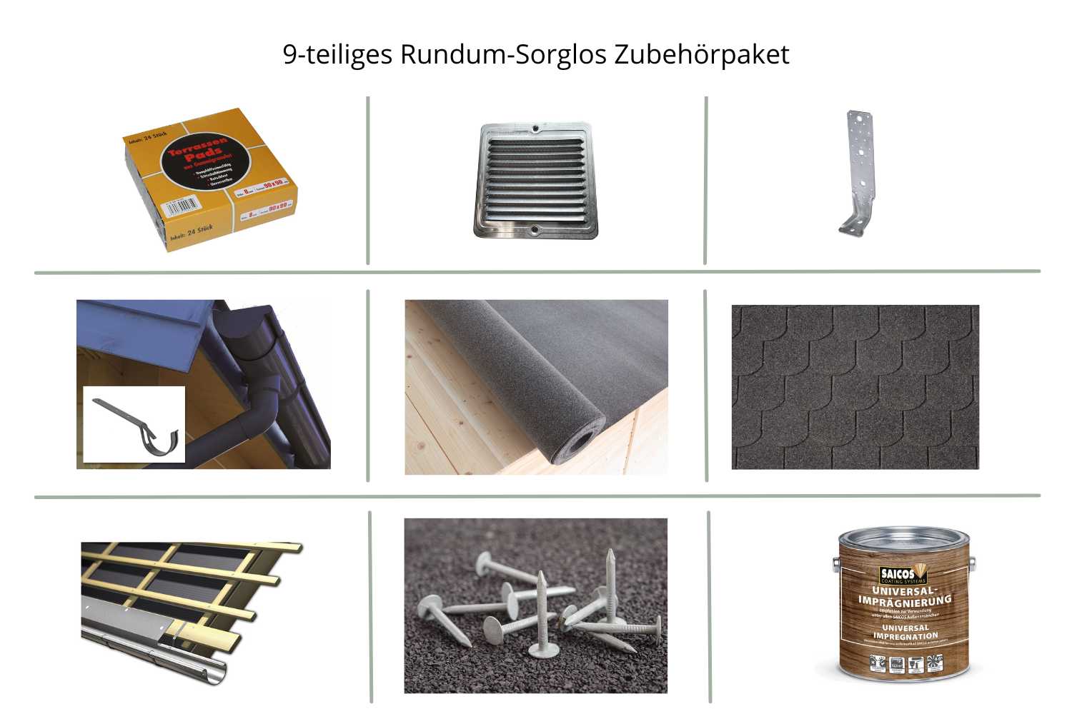 9-teiliges Rundum-sorglos Zubehörpaket für Verona Iso