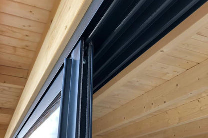 Gartenhaus Modell Designlounge 44 A mit Anbau