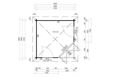 5-Eck Gartenhaus Modell Madrid