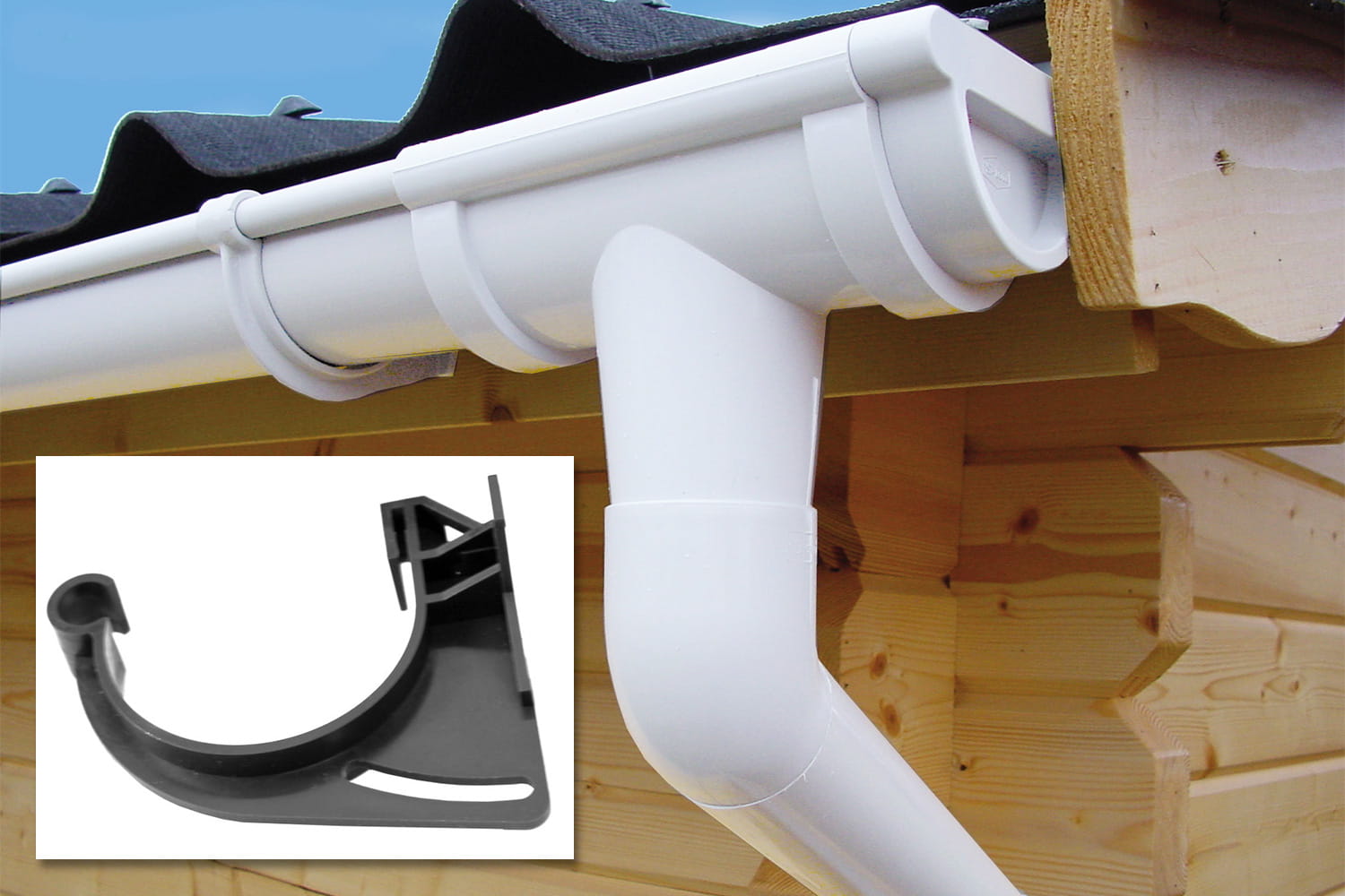 Kunststoff Dachrinnen-Set Nr. 421 - Rinnenhalter aus Kunststoff